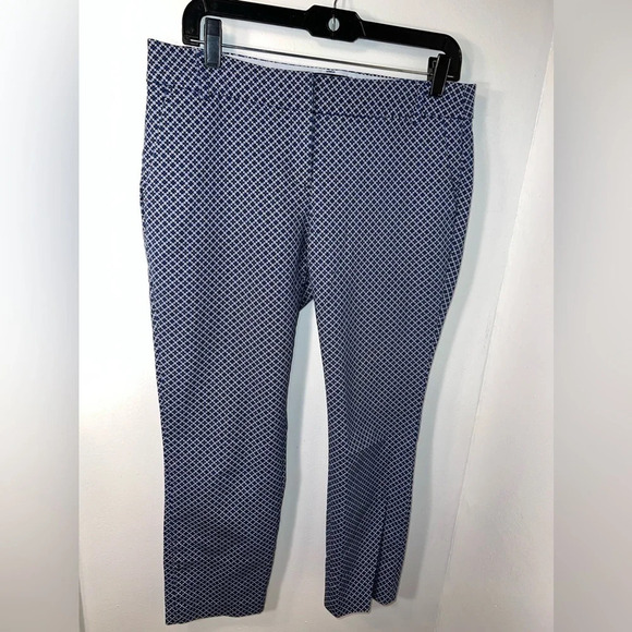 Cynthia Rowley,8, geometric print 4 pocket button, zip latch front closure crops - Picture 1 of 6